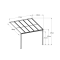 hliníková pergola LANITPLAST WALL 33 antracit + opál PC LG2118