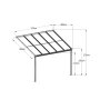 hliníková pergola LANITPLAST WALL 33 antracit + opál PC LG2118