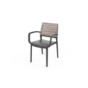 Záhradné kreslo Keter Deco Porto s podrúčkami storm grey / grafit