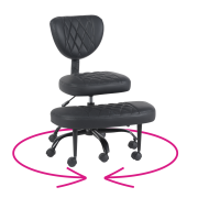 Ergonomická kľakačka, čierna ekokoža/čierna, SAMER