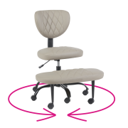 Ergonomická kľakačka, sivohnedá Taupe ekokoža/čierna, SAMER