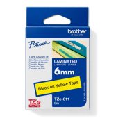 Samolepiaca páska Brother TZe-611 6 mm žltá/čierna