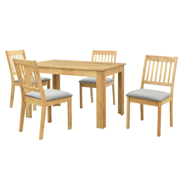 Jedálenský set 1+4, masívne drevo, prírodná, TEDRO