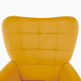 Kreslo s podnožou, žltá Velvet látka/čierna, HABEN