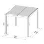 Bioklimatická pergola G21 Austin 3x3 m, antracitová hliníková