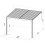 Bioklimatická pergola G21 Trenton Premium 4x4 m, antracitová hliníková
