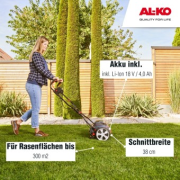 AKU vretenová kosačka AL-KO 18 V 38.4 Li HM Comfort
