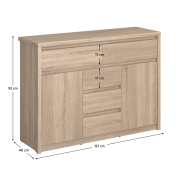 Komoda 2D5S, dub sonoma, NORTY TYP 10