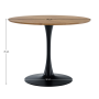 Jedálenský stôl, dub/čierna, priemer 110 cm, REVENTON NEW