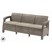 Záhradný nábytok Keter Corfu love seat max trojmiestna pohovka cappuccino, poškodený obal