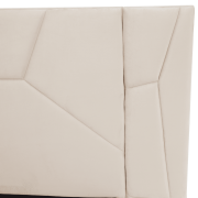 Posteľ s roštom a LED osvetlením, 160x200, béžová Velvet látka, ALTESA
