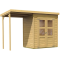 drevený domček KARIBU MERSEBURG 2 + prístavok 144 cm (68762) natur