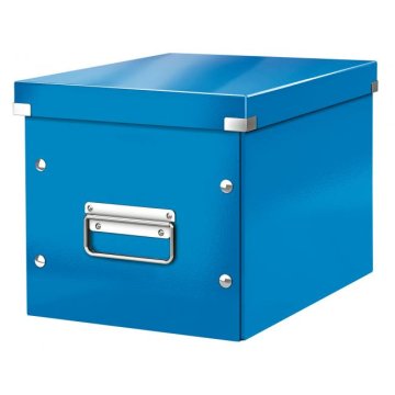 Štvorcová škatuľa A5 (M) Click & Store metalická modrá