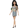 Barbie Fashionistas modelka vysoká s čiernymi vlasmi FXL50