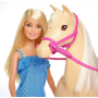Barbie bábika s koňom FXH13