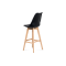 barová stolička plast, sedák čierna ekokoža/nohy masív prírodný buk