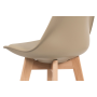 barová stolička plast, sedák kapučíno ekokoža/nohy masív prírodný buk