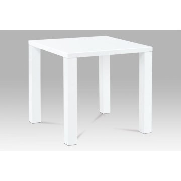 jedálenský stôl 80x80x76cm, vysoký lesk biely