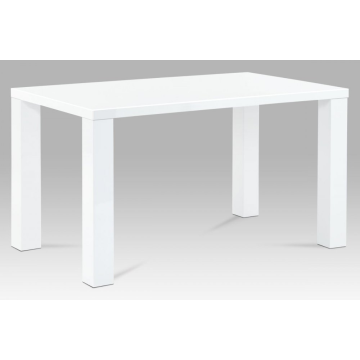jedálenský stôl 135x80x76cm, vysoký lesk biely