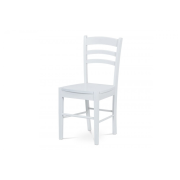 jedálenská stolička, biela/sedák drevený