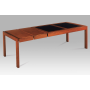 jedálenský stôl  rozklad farba čerešňa/čierne sklo160+40+40x90cm