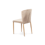 jedálenská stolička,krémová zamatová látka, kov. podnož, 3D dekor dub