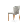 jedálenská stolička,sivá zamatová látka, kov. podnož, 3D dekor dub