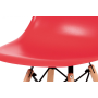 jedálenská stolička, plast červený / masív buk / kov čierny