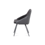 jedálenská stolička, sivá látka+ekokoža, kov sivý mat