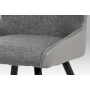 jedálenská stolička koženka sivá + látka / čierna kov