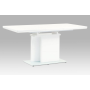 jedálenský stôl rozkladací 120+40x80, MDF vysoký lesk biely, sklo