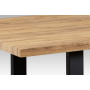 jedálenský stôl 180x90 cm, 3D fólie dekor dub / čierny kov