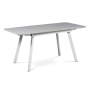 jedálenský stôl 120+40x80 cm, sivá matná MDF+sivé sklo, kov sivý mat