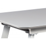 jedálenský stôl 120+40x80 cm, sivá matná MDF+sivé sklo, kov sivý mat
