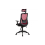 kancelárska stolička, synchrónny mech., Čierna + červená MESH, plast. Kríž
