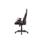 kancelárska stolička, čierna-červená látka + MESH, hojdací mech, plast kríž
