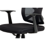 kancelárska stolička, čierna MESH/plastový kríž/hojdací mechanizmus