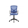 kancelárska stolička, modrá MESH/plastový kríž/ojdací mechanizmus