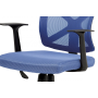 kancelárska stolička, modrá MESH/plastový kríž/ojdací mechanizmus