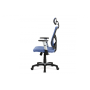 kancelárska stolička, modrý MESH, plastový kríž, hojdací mechanismus