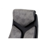 kancelárska stolička, látka šedá+ekokoža čierna/kovový kríž/ojdací mechanizmus