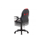 kancelárska stolička, látka MESH červená+ekokoža čierna/plast. kríž/výškové nastavenie