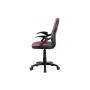 kancelárska stolička, látka MESH červená+ekokoža čierna/plast. kríž/výškové nastavenie