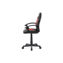 kancelárska stolička, červená-čierna ekokoža, výšk. nast., kríž plast čierny