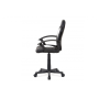 kancelárska stolička, biela-čierna ekokoža, výšk. nast., kríž plast čierny