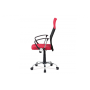 kancelárska stolička, červená látka, čierna MESH, hojdací mech, kríž kovový