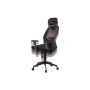 kancelárska stolička, čierna MESH, synchronní mech, kríž plastový čierny