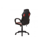 kancelárska stolička,červená-čierna -biela ekokoža+MESH, hojdací mech, kríž plast čierny