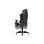 kancelárska stolička, zelená+čierna ekokoža, hojdací mech., plastový kríž