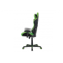 kancelárska stolička, zelená+čierna ekokoža, hojdací mech., plastový kríž